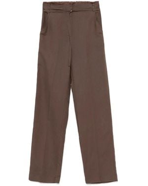 Patrizia Pepe Frayed-Detailed Trousers - Brown
