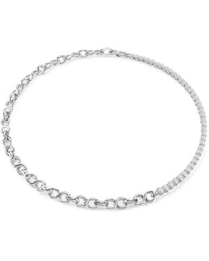 Swarovski Collar Matrix De Cadena Con Detalles De Cristales - Blanco