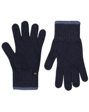 Moorer Easton-Cws Ribbed-Cuff Gloves - Blue