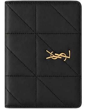 Saint Laurent Jamie Quilted Leather Passaport Case - Black