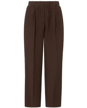 Liu Jo Linen-Blend Pants - Brown