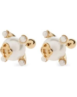 CASABLANCA Lotus-Plaque Earrings - Metallic