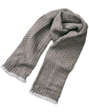 yahae Mixed-Knit Scarf - Grey