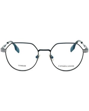 Canada Goose Geometric-Frame Titanium Glasses - Blue