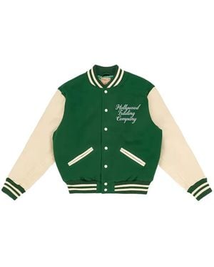 HTC Logo-Print Bomber Jacket - Green