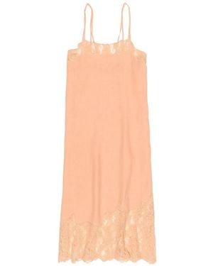 Bimba Y Lola Washed Linen Lace Midi Dress - White