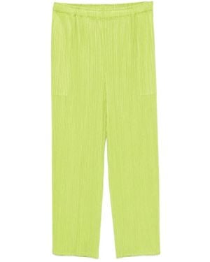 Pleats Please Issey Miyake Pantaloni Plissé - Verde