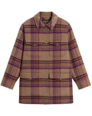 Woolrich Abrigo Oversize Con Doble Cara - Marrón