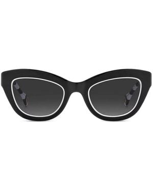 Carolina Herrera Striped Cat-Eye Sunglasses - Black