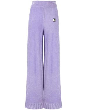 Palm Angels Logo-Patch Chenille Track Pants - Purple