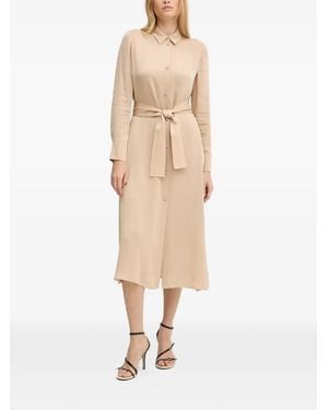 ARMANI EXCHANGE Belted Shirt Dress - Natural