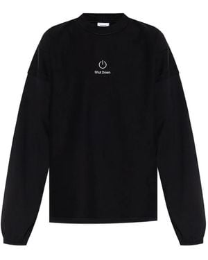 Vetements Embroidered Cotton T-Shirt - Black