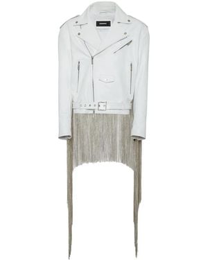 DSquared² Giacca Con Frange - Bianco