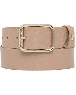 Patrizia Pepe Logo-Detail Buckle Belt - Natural