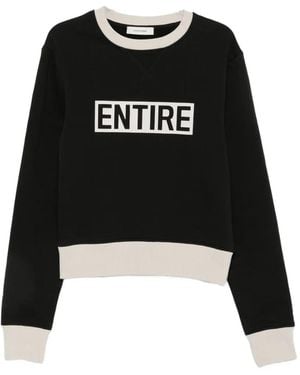 Entire studios Logo-Print Paneled Sweatshirt - Black