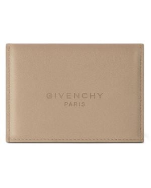 Givenchy Antigona Stamped Bicolor Flap Card Holder - Natural