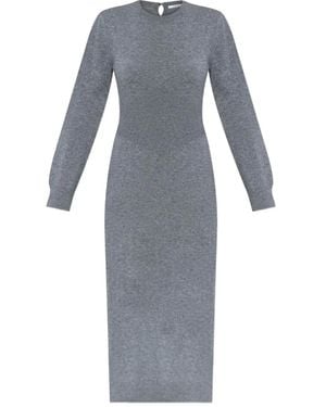 Givenchy Ribbed Midi Dress - Gray
