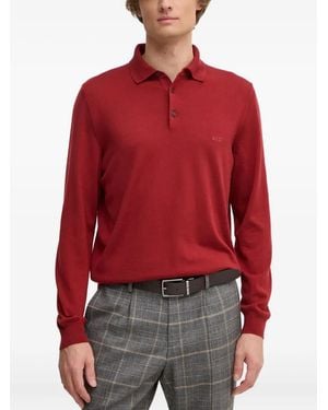 BOSS Long-Sleeve Polo-Neck Sweater - Red