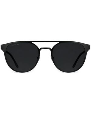 Lacoste Double-Bridge Round-Frame Sunglasses - Black