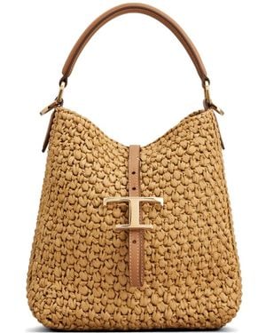 Tod's Logo-Appliqué Tote Bag - Natural
