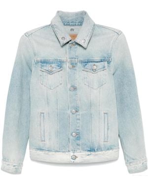 MM6 by Maison Margiela Distressed Denim Jacket - Blue