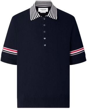 Thom Browne Rwb Armband Sailboat Polo Shirt - Blue