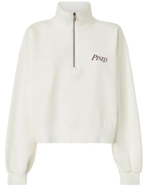 Pinko Sweat Imprimé À Col Zippé - White