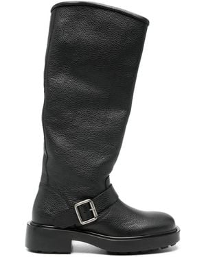 COPENHAGEN Buckle-Detail Round-Toe Boots - Black
