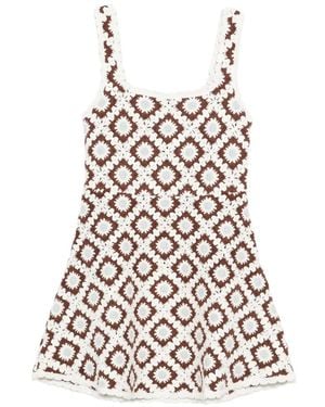 Maje Pattern Mini Dress - White
