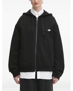 Fiorucci Angels-Patch Zip-Fastening Hoodie - Black