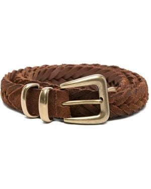 Eleventy Braided Suede Belt - Brown
