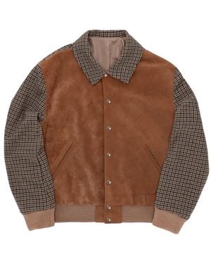 Fortela Cambridge Panelled Bomber Jacket - Brown