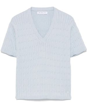 Manuel Ritz T-Shirt Con Lavorazione Intrecciata - Bianco