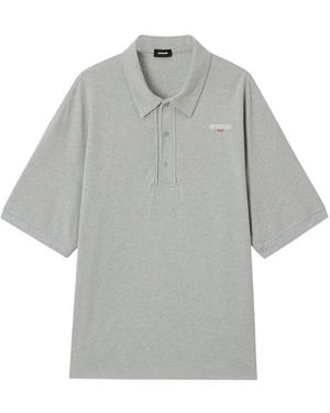 we11done Logo-Embroidered Polo Shirt - Grey