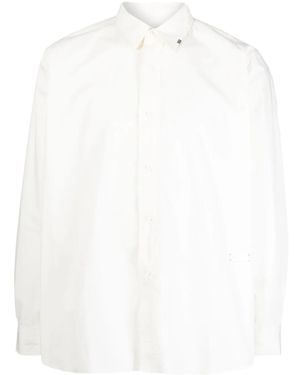 C2H4 Raw-Cut Hem Shirt - White