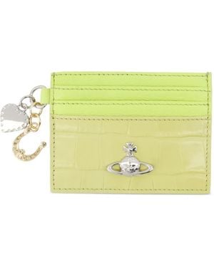 Vivienne Westwood Porte-Cartes En Cuir À Effet Peau De Crocodile - Yellow