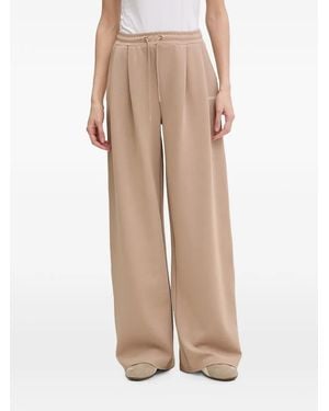 Guess Jasmine Pleated Side-Stripe Track Trousers - Natural