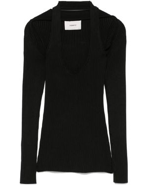 Coperni カットアウト リブトップ - ブラック