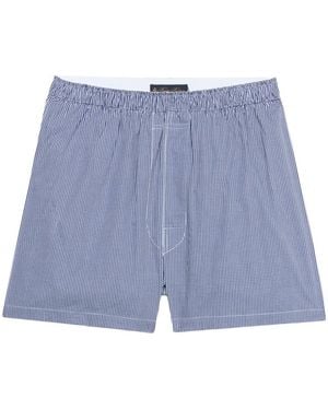 Brooks Brothers Gingham Cotton Boxer Shorts - Blue