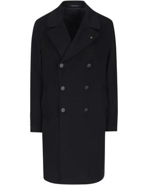 Tagliatore Arden Double-Breasted Peaked-Lapel Coat - Black