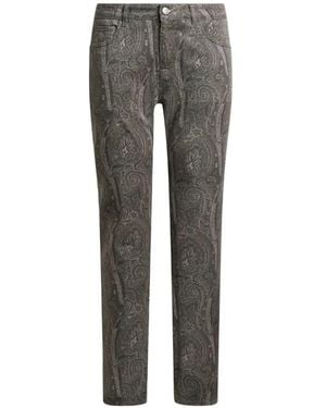 Etro Regular-Fit Cotton Denim Jeans With Arnica Motif - Gray