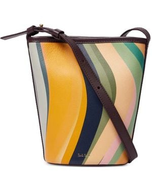 Paul Smith Leather Mini Bucket Bag - White
