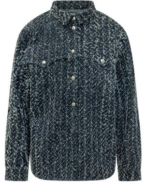 IRO Hemd mit lockiger Tasche - Blau