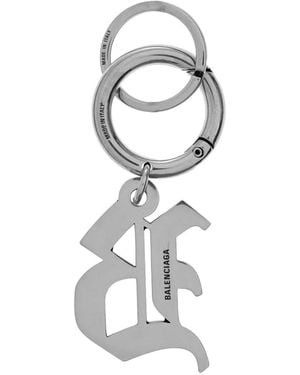Balenciaga Brass Keyring - White