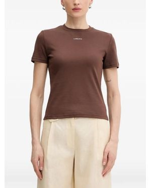 La Mania Ann Logo-Print T-Shirt - Brown