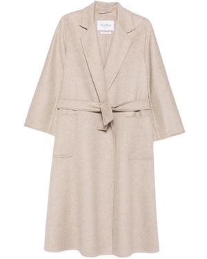 Max Mara Ludmilla Belted Notch-Lapel Coat - White