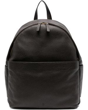 Eleventy Leather Top-Handle Backpack - Black