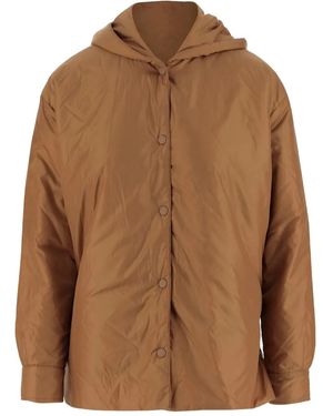 Aspesi Hooded Button-Fastening Jacket - Brown