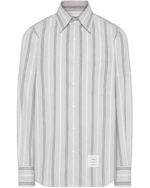Thom Browne Madras Cotton Repp Stripe Armband Shirt - White