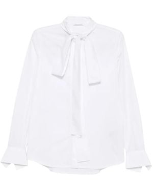 7 For All Mankind Pussy-Bow Long-Sleeve Shirt - White